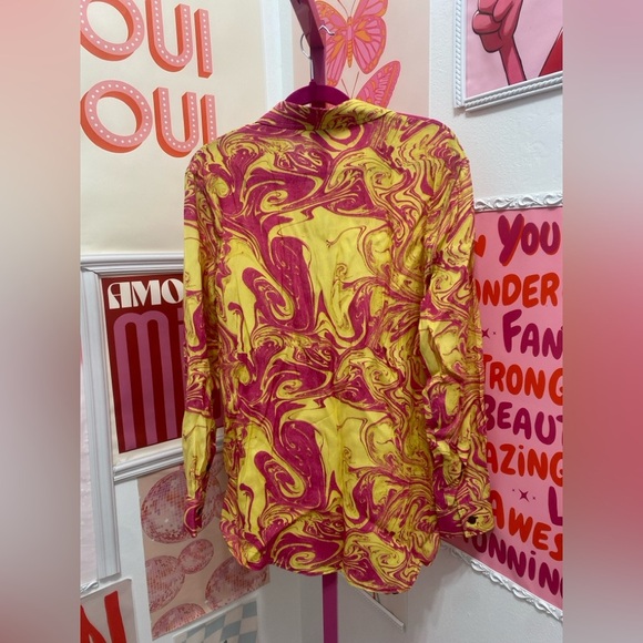 NWOT THE KNIT Zoe Shirt | Citrus Swirl - Picture 7 of 8